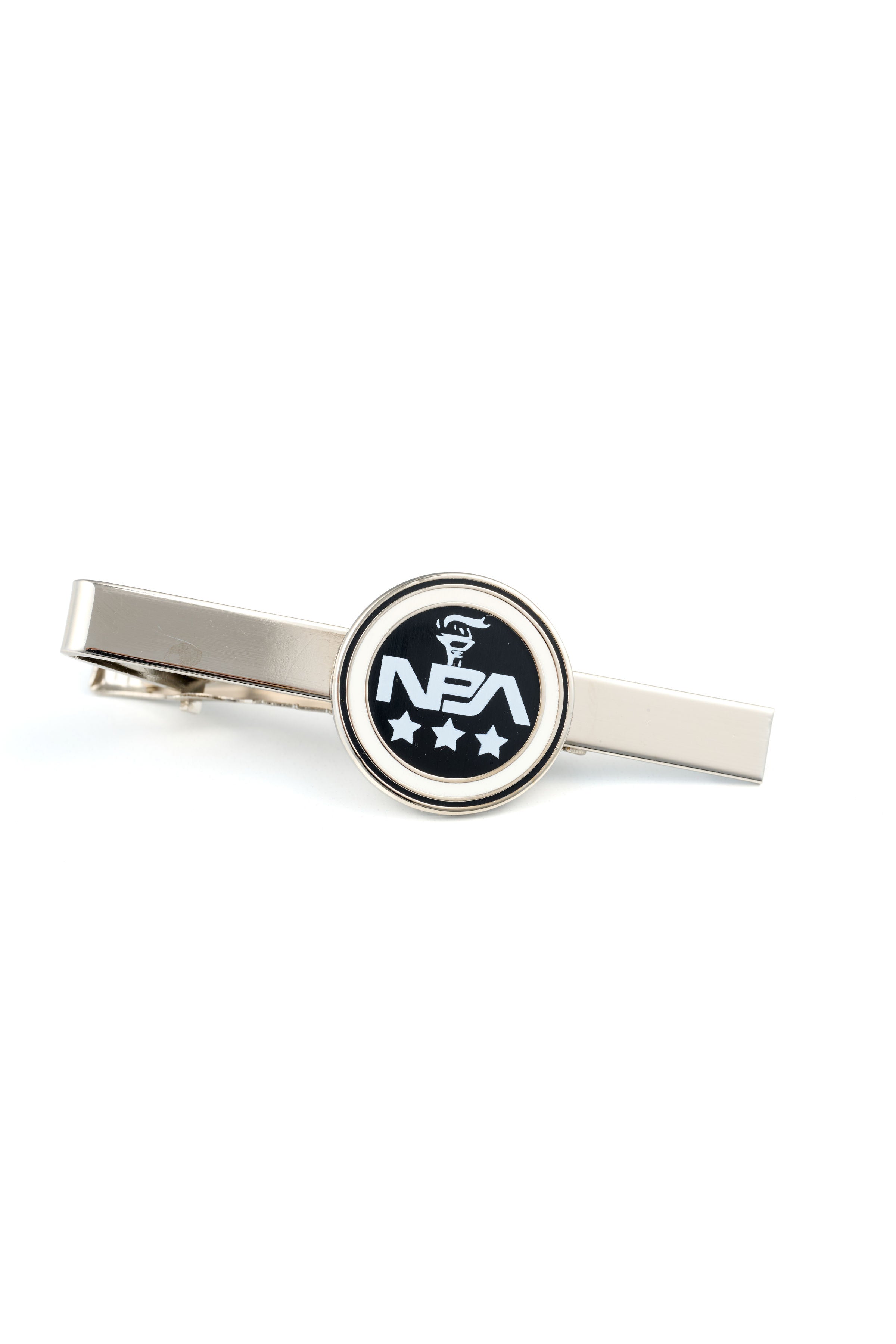 Tie bar with NBA logo on a white background